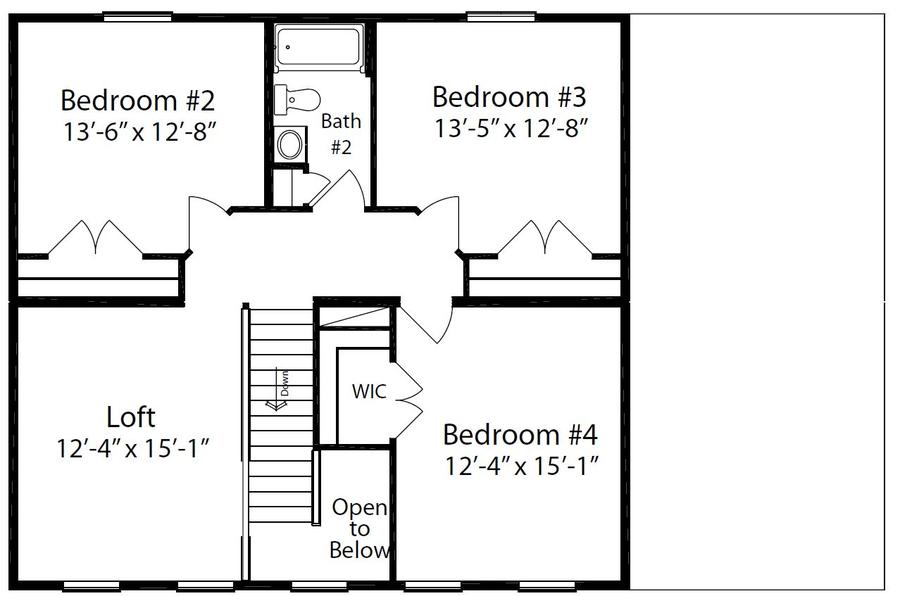 Tyler IN 2505 Square Foot Two Story Floor Plan